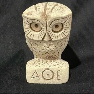AOE Greece Owl Statue Handmade of Porous Stone #7